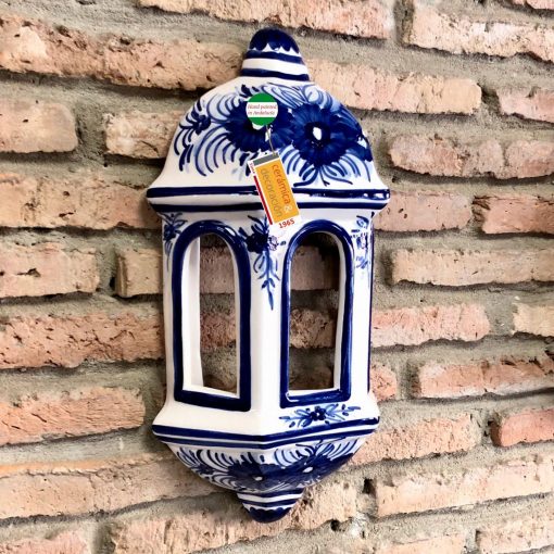 CERAMICA Y DECORACION Aplique de Iluminacion Ceramico Modelo Malaga Flor Azul5