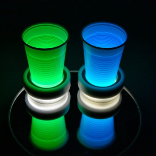 LAVONVILLA DC Posavasos con Luz LED Adaptables y Antigoteo para Iluminar Bebidas 2 PACK4