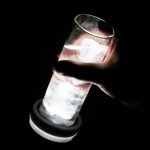 LAVONVILLA DC Posavasos con Luz LED Adaptables y Antigoteo para Iluminar Bebidas 6 PACK4