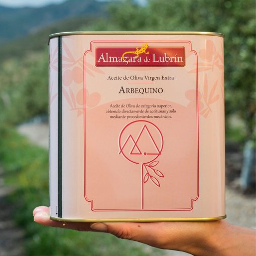 ALMAZARA DE LUBRIN Aceite de Oliva Virgen Extra Arbequino envase LATA Caja de 6 latas X 2.5 litros 05