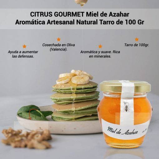 CITRUS GOURMET Miel de Azahar Aromatica Artesanal Natural Tarro de 100 Gr iecoo St 004