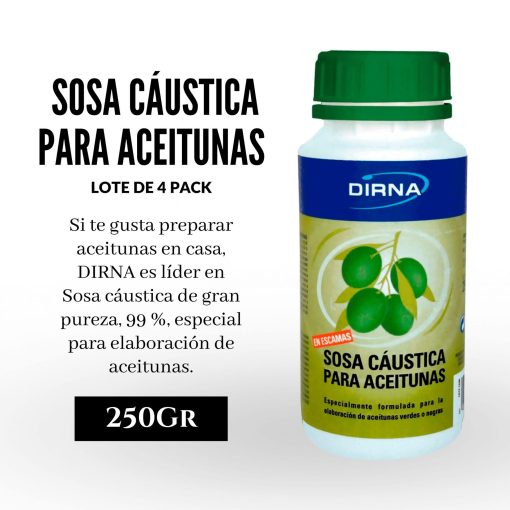 DIRNA SosaCausticaParaElaboracionDeAceitunas 250Gr 4pack Iecooperative Lu 004