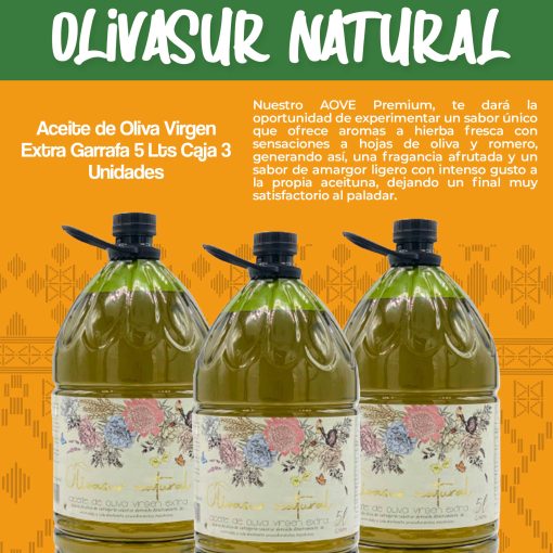 Olivasur Natural Aceite de Oliva Virgen Extra Garrafa 5Lcaja 3 u ieco sti 09