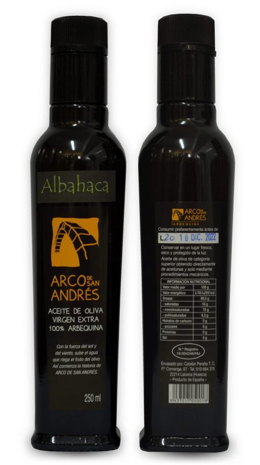 ArcoDeSanAndres AOVE Arbequino Albahaca 2Botella 250ml LU 002 1671625987