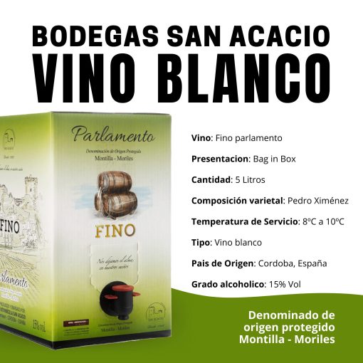 BodegasSanAcacio VinoBlanco PedroXimenez BagInBox 5Lts Lu 004 1670345352