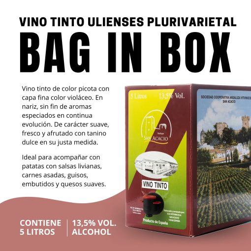 BodegasSanAcacio VinoTinto UliensesPlurivarital BagInBox 5Lts Lu 004 1670346847