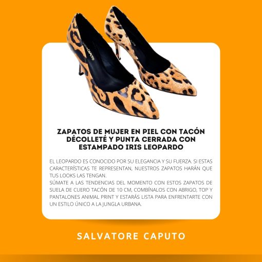 Zapatos de Mujer en Piel con Tacon Decollete y Punta Cerrada con Estampado Iris Leopardo 1670852767