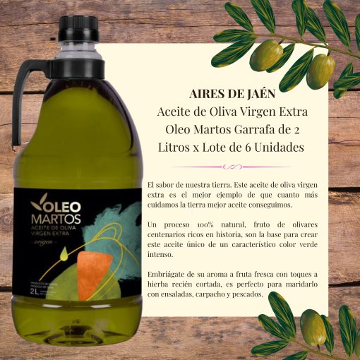 AIRES DE JAEN Aceite de Oliva Virgen Extra Oleo Martos Garrafa de 2 Litros x 6 Un st 07 1675178590