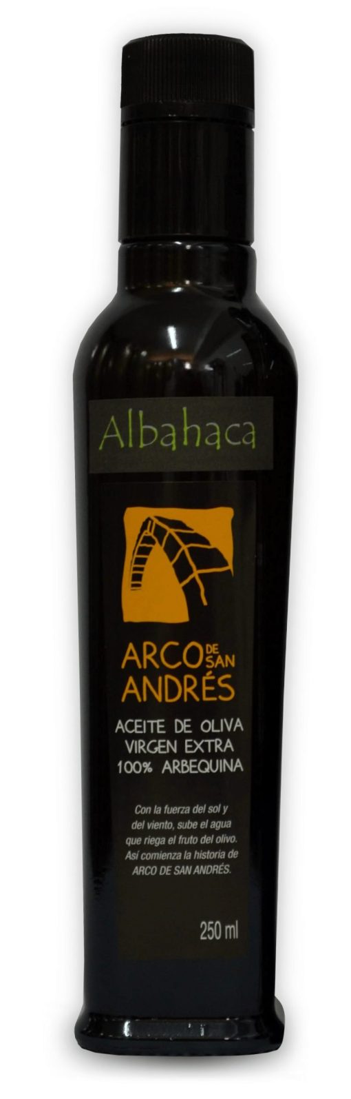 ArcoDeSanAndres AOVE Arbequino Albahaca Botella 250ml LU 001 1675354209