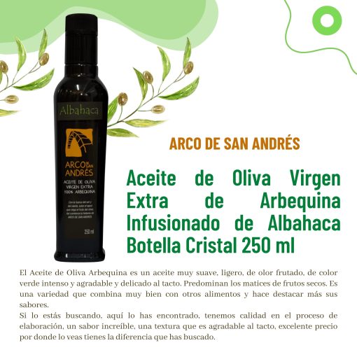 ArcoDeSanAndres AOVE Arbequino Albahaca Botella 250ml st 10 1675354208