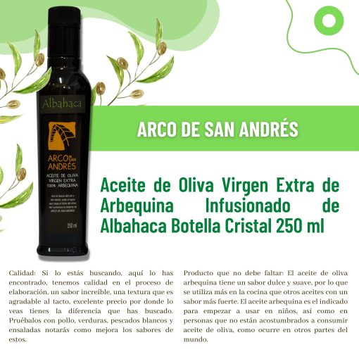 ArcoDeSanAndres AOVE Arbequino Albahaca Botella 250ml st 11 1675354208