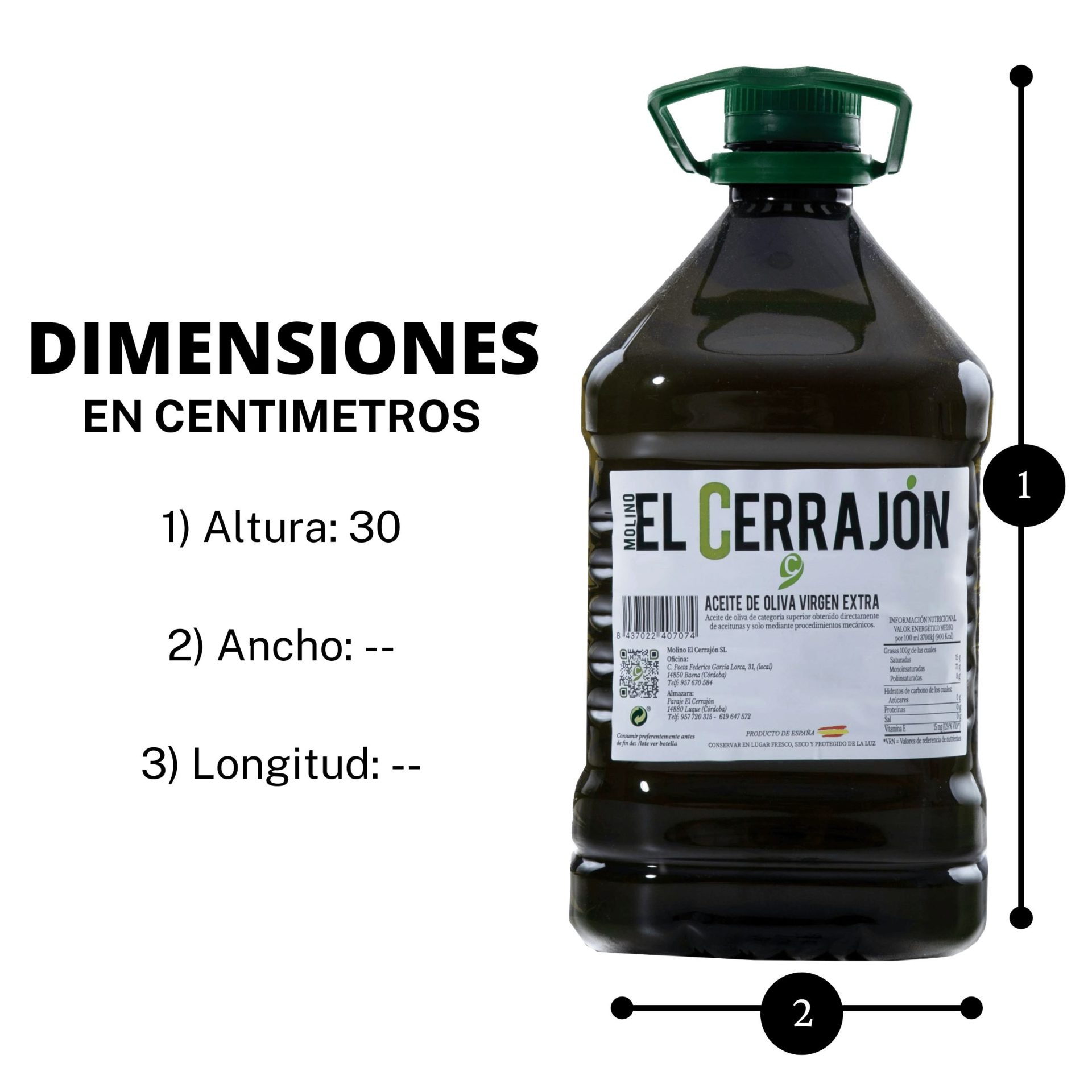 aceite oliva virgen extra, 3l - El Jamón