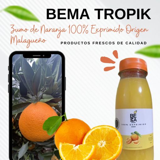 BEMA TROPIK Zumo de Naranja 100 Exprimido Origen Malagueno 3 Botellas ST 05 1685368088
