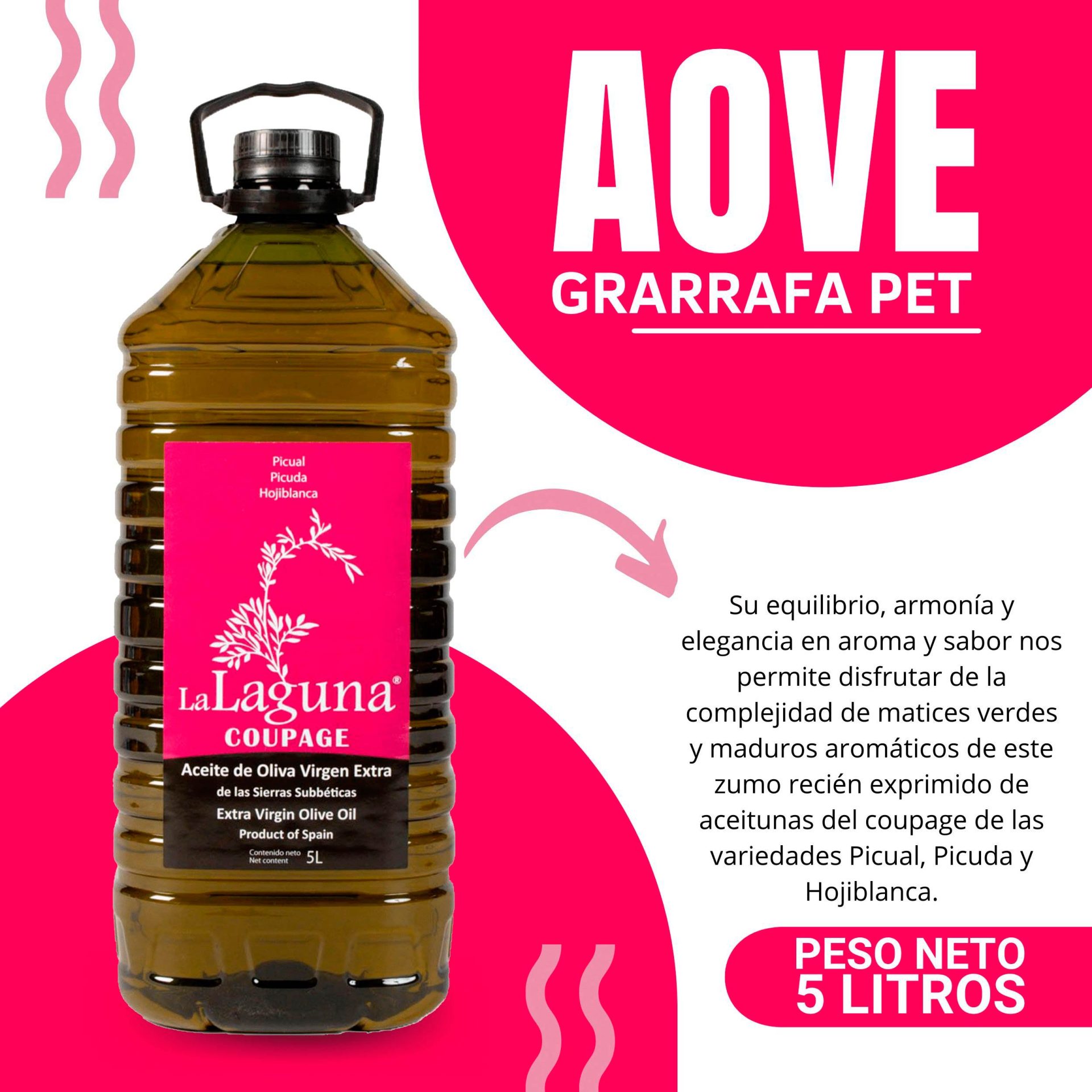 Aceite de oliva virgen extra en garrafa de 5 litros. Aceitunas López -  Aceitunas López